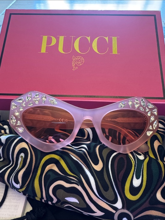 Emilio Pucci Accessories - PUCCI Limited Edition Pink Crystal-Embellished Cat Eye Sunglasses New
